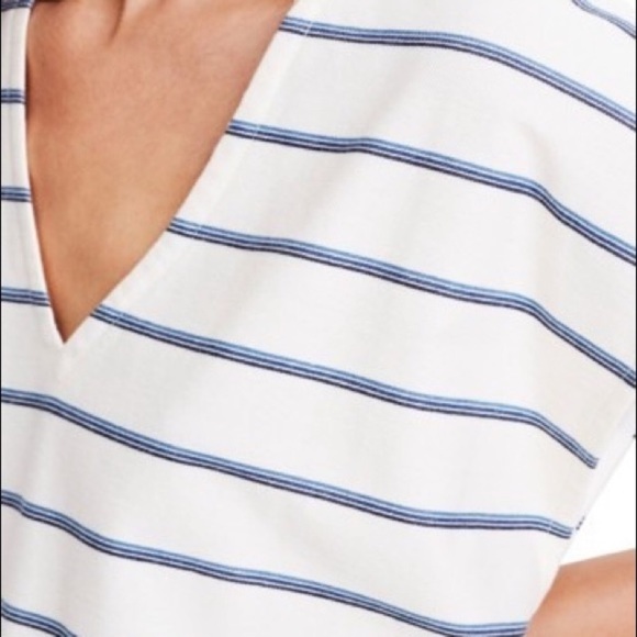 CHIC Madewell Blue White Striped Mini Spring Dress - Picture 3 of 5